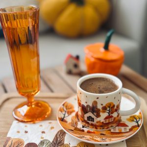 Handmade Ceramic Coffee Mug with Cherry Design | Aesthetic Stoneware Tea & Coffee Cup | Handcrafted