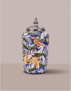 Peony Bush Blue and White Bone China